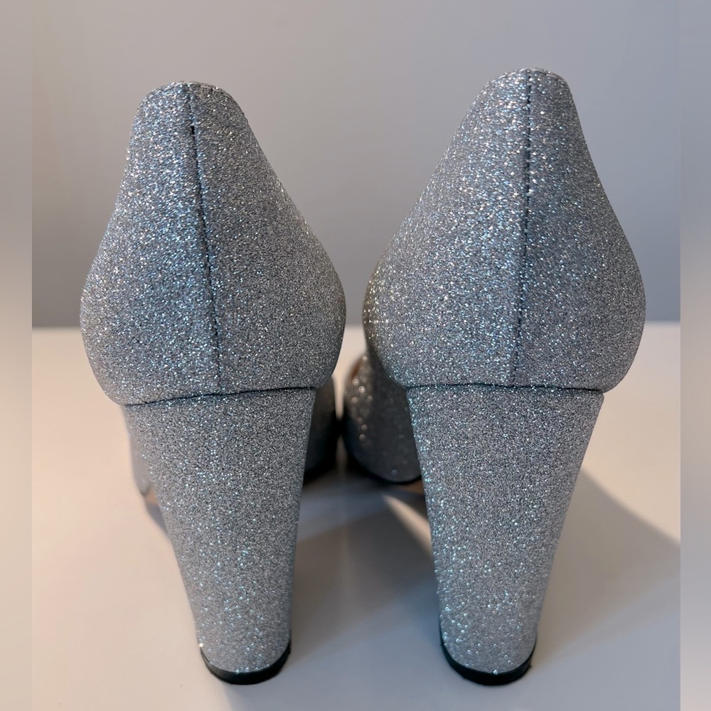 SERGIO ROSSI SILVER GLITTER SHOES SIZE 34.5 - Picture 5 of 6